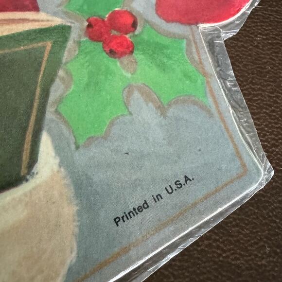 Vintage Christmas Paper Cut Outs Santa Mrs Claus Holiday Tree Carolers USA Made - Picture 7 of 9